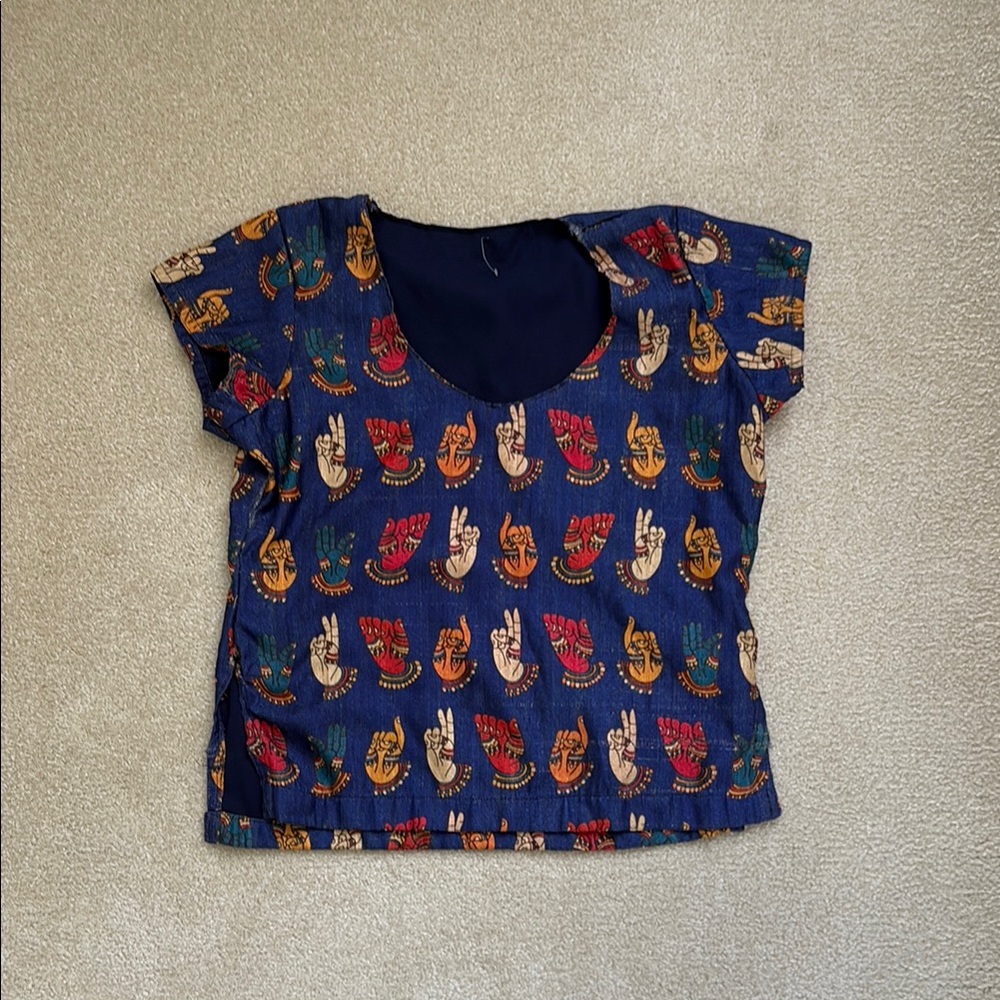 Colorful Hand Print Top
